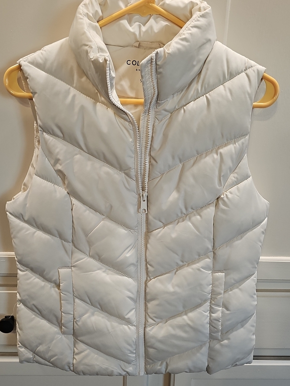 Women's Cole Haan Ivory Quilted Puffer Vest Sz.S